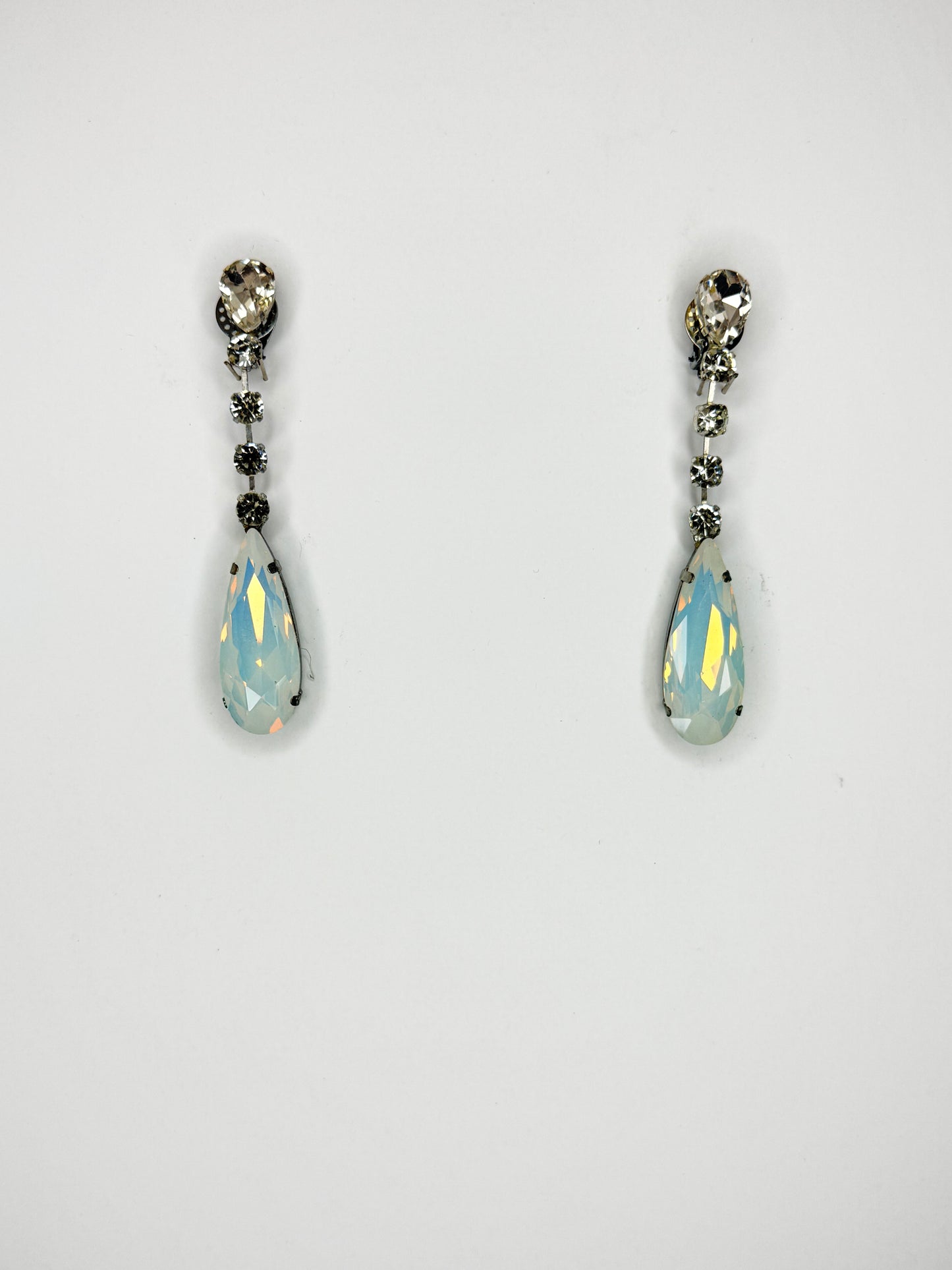 Opal Stiletto & Clear Earrings - Medium Size