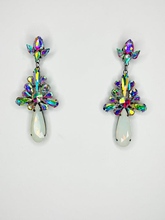 AB & Opal Stiletto Earrings - Medium Size