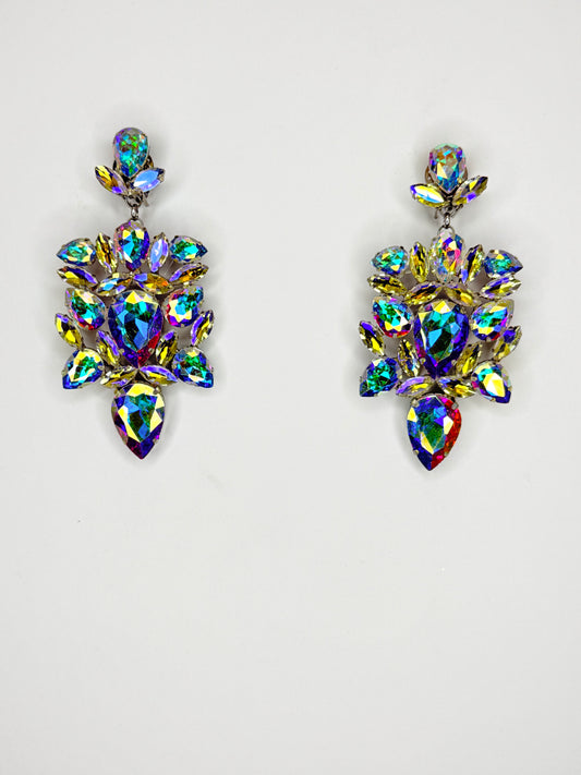 Blue Base AB Earrings - Medium Size