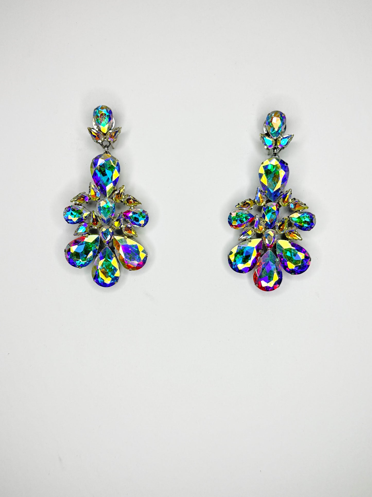 Blue Base AB & Moonlight Earrings - Medium Size