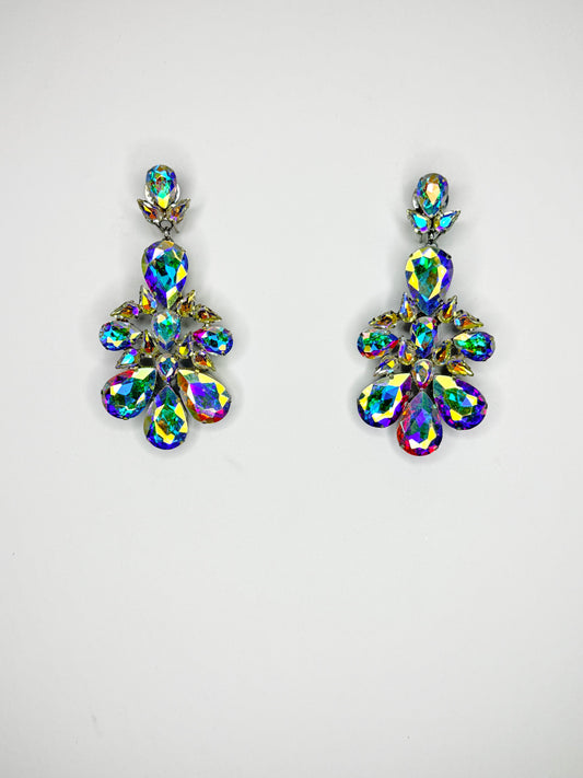 Blue Base AB & Moonlight Earrings - Medium Size