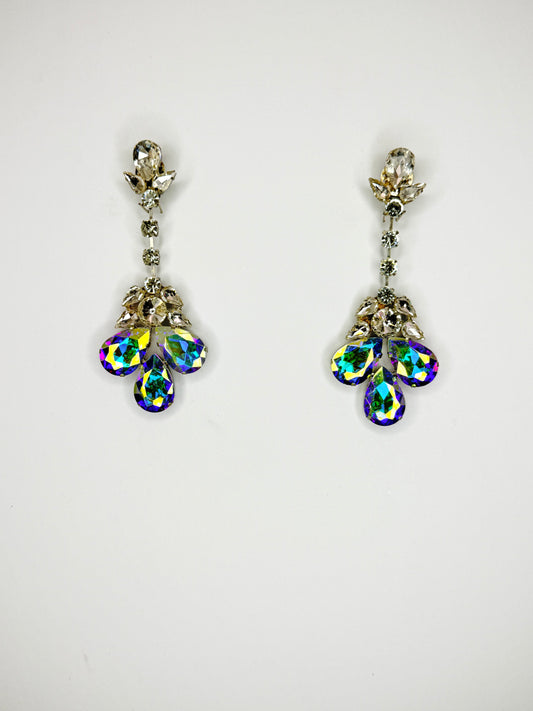 Blue Base AB & Moonlight Earrings - Medium Size