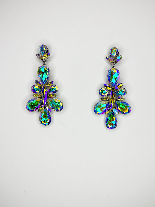Blue Base AB & Moonlight Earrings - Medium Size