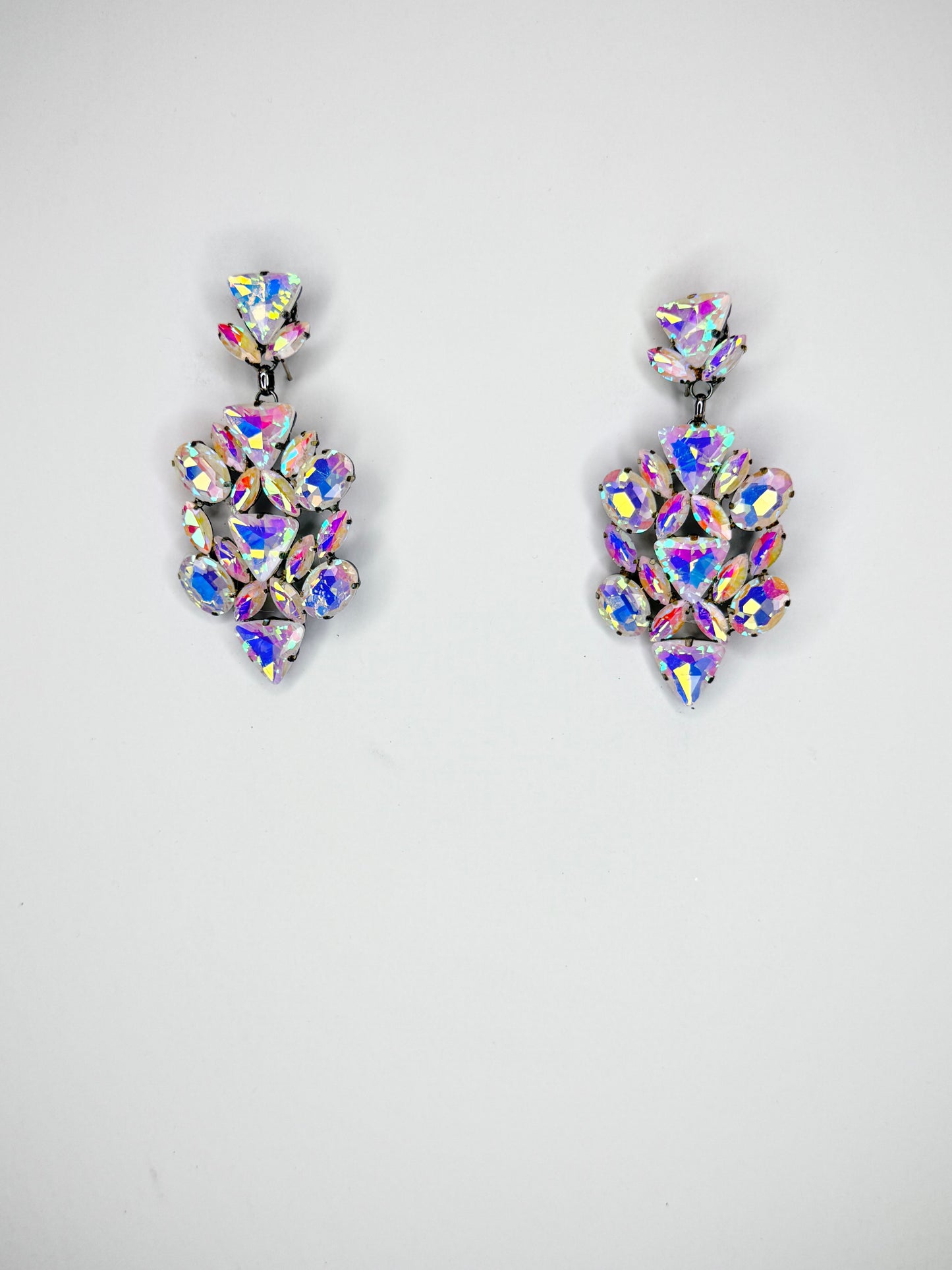 White Mocha AB Earrings - Medium Size