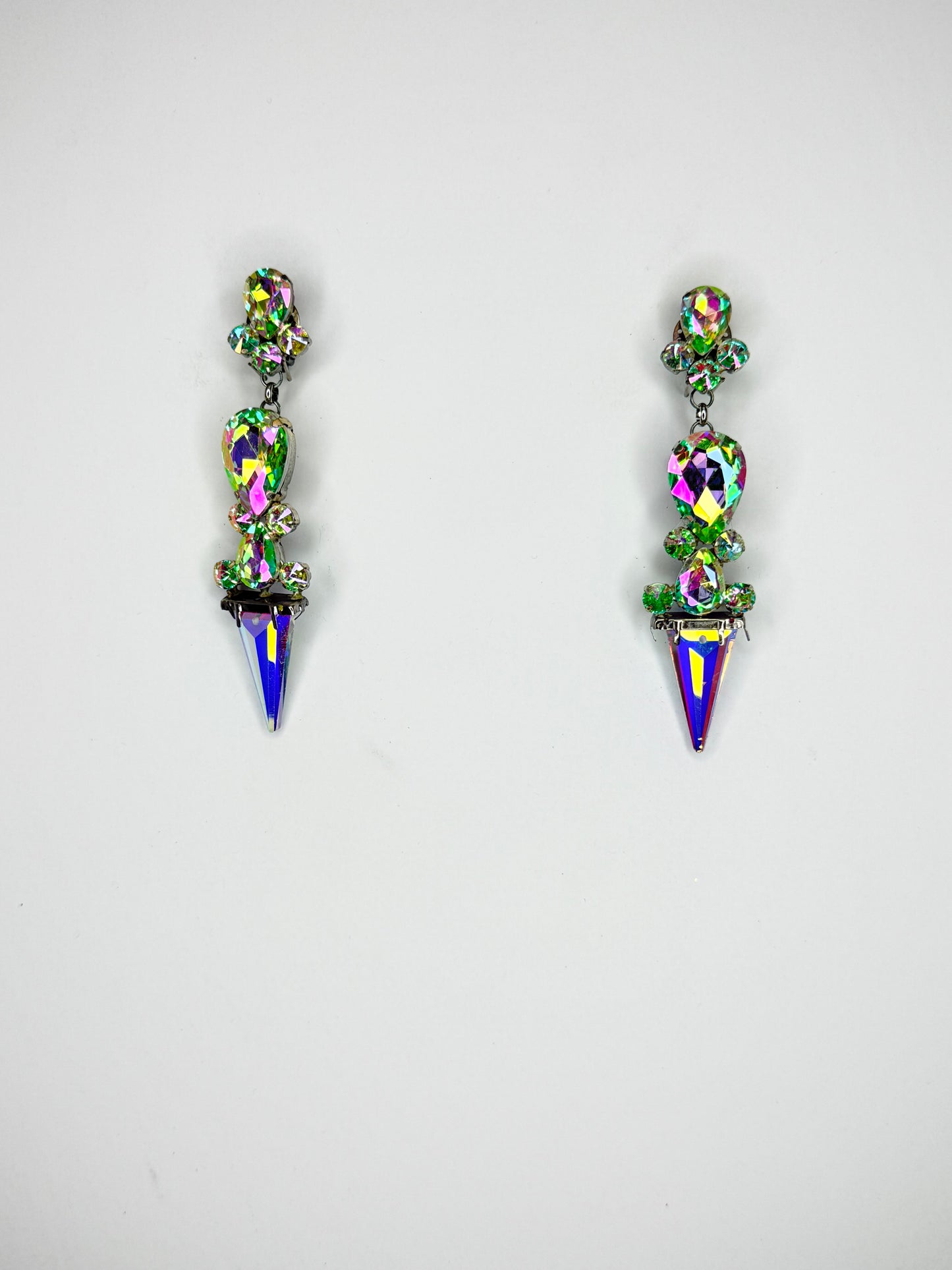 Waterlily AB Spike Earrings - Medium Size