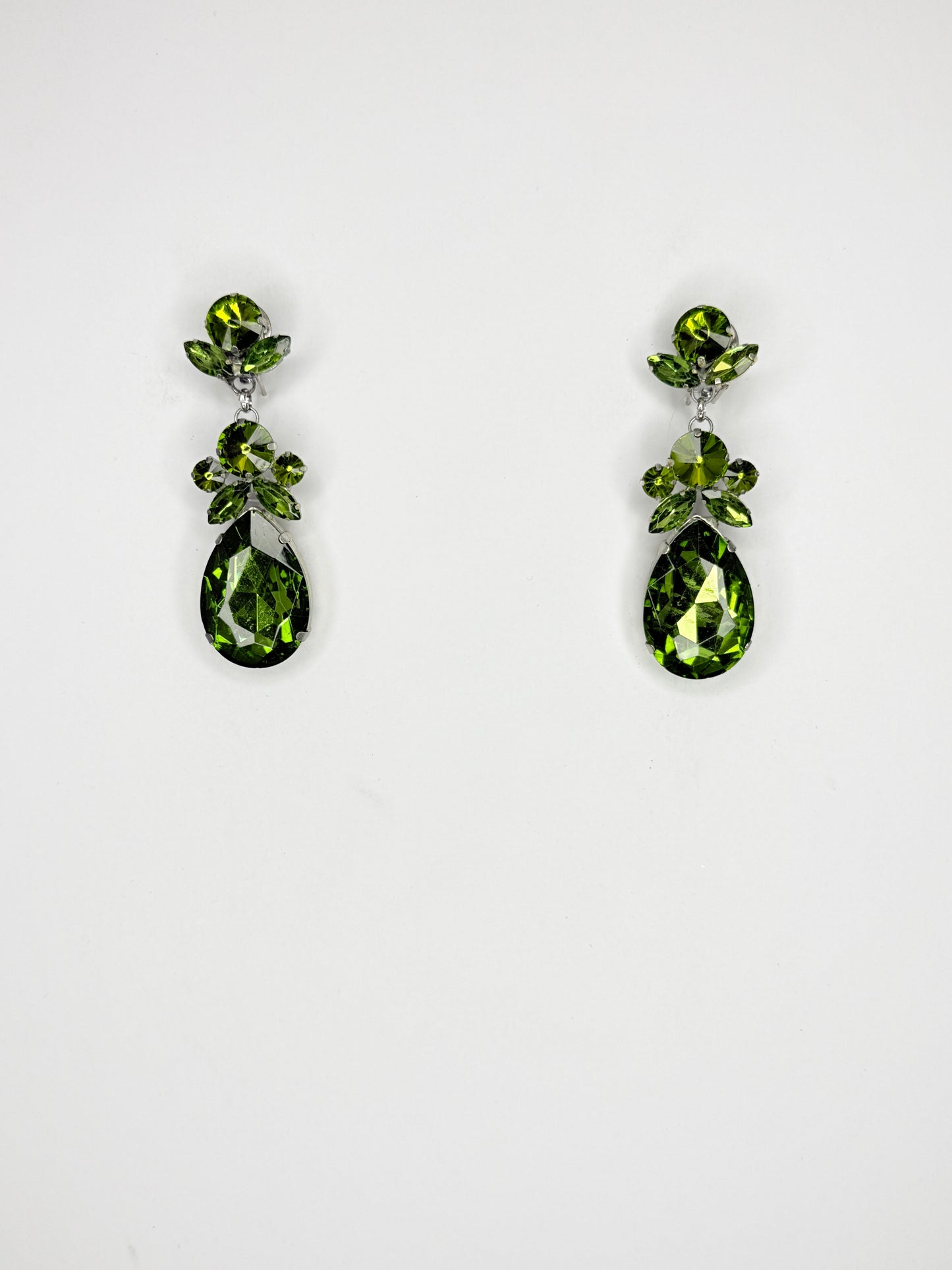 Olive Green Earrings - Small Cocktail Size