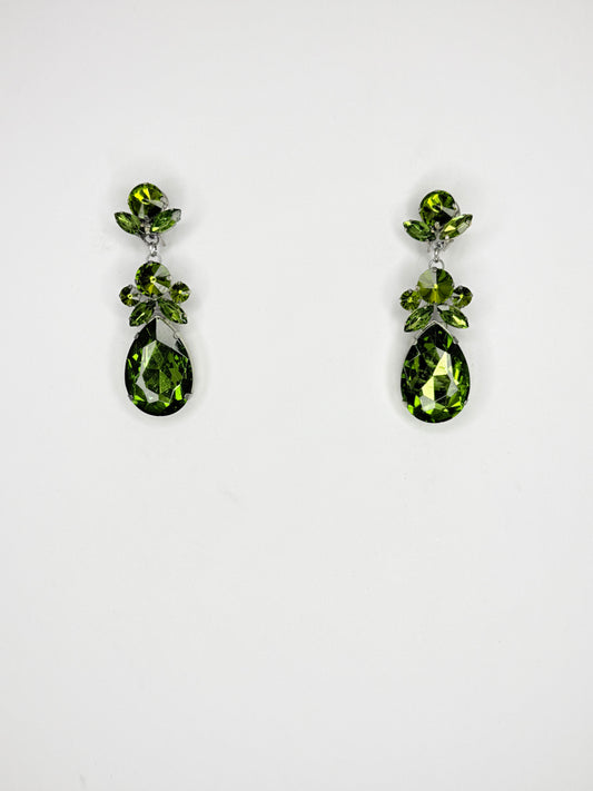 Olive Green Earrings - Small Cocktail Size