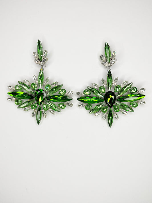 Emerald & Peridot Earrings - Large Size