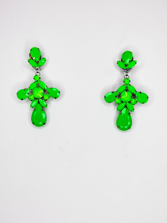 Neon Green Earrings - Small Cocktail Size