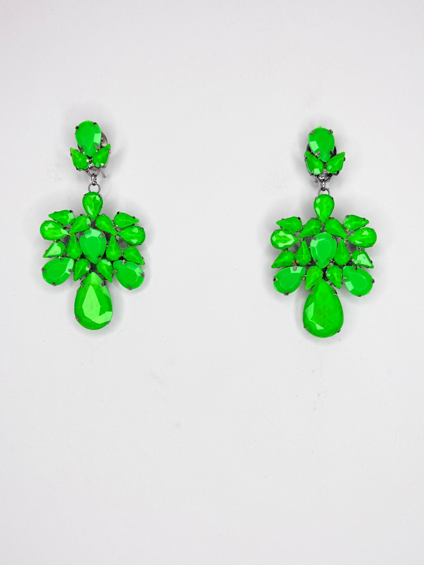 Neon Green Earrings - Medium Size