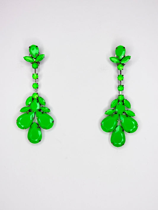 Neon Green Earrings - Medium Size