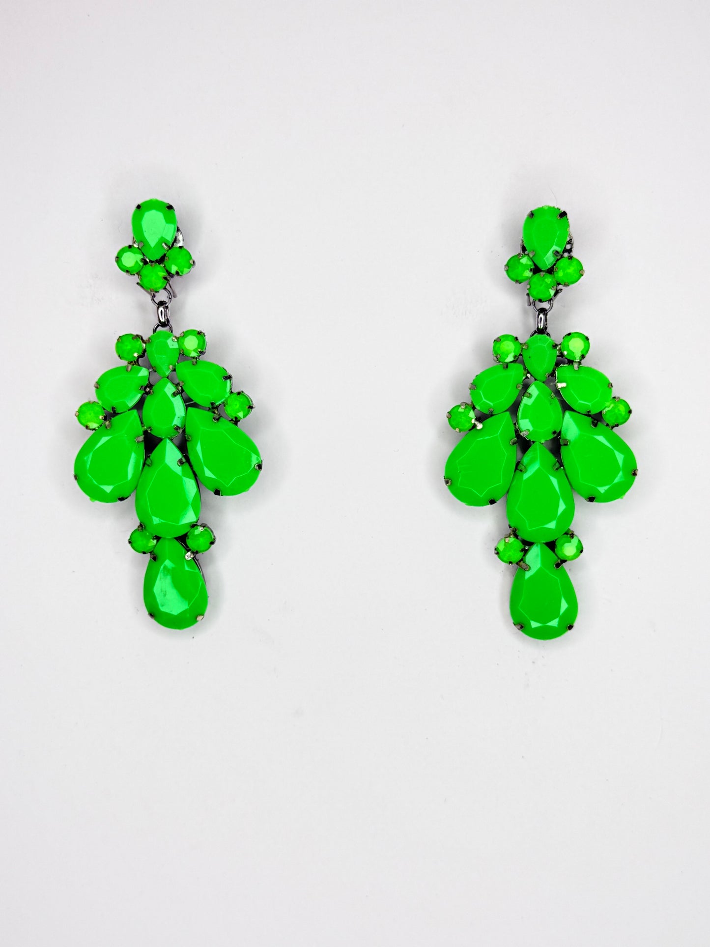Neon Green Earrings - Medium Size