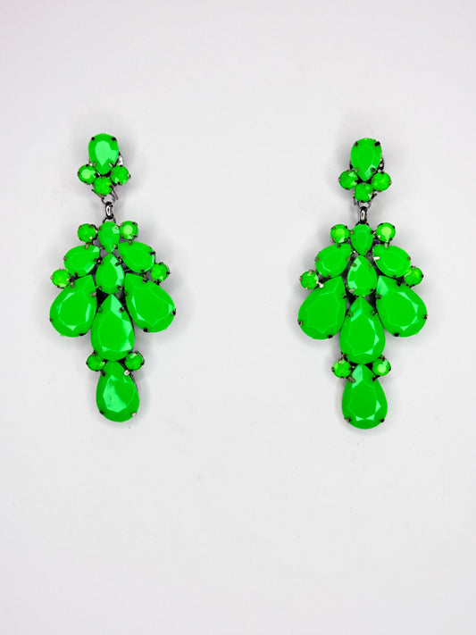 Neon Green Earrings - Medium Size