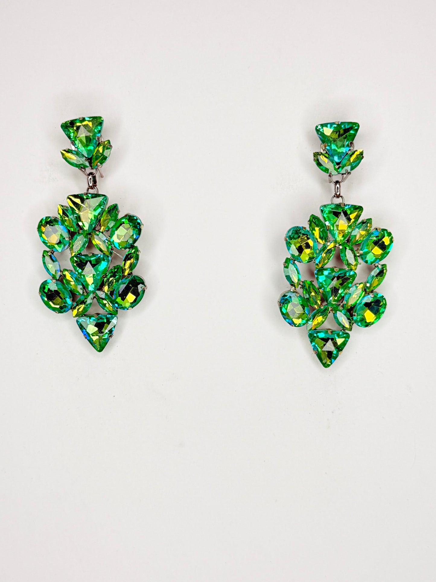 Peridot Green Mocha AB Earrings - Medium Size