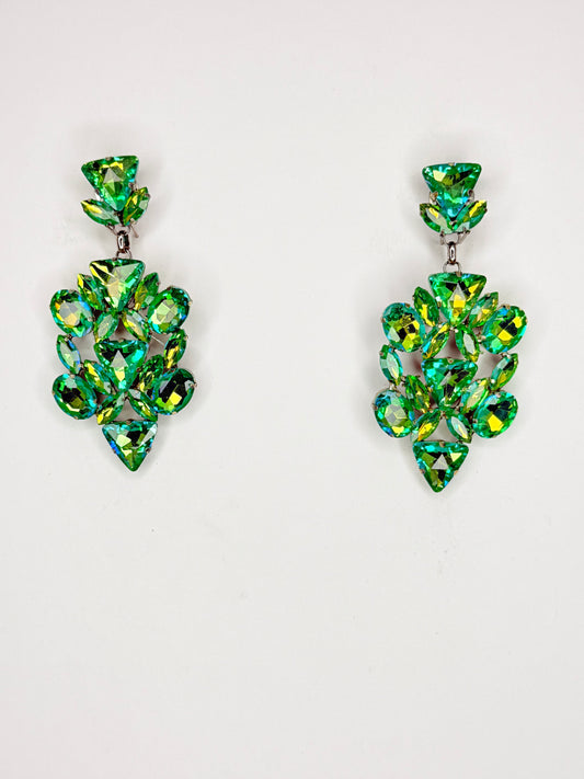 Peridot Green Mocha AB Earrings - Medium Size