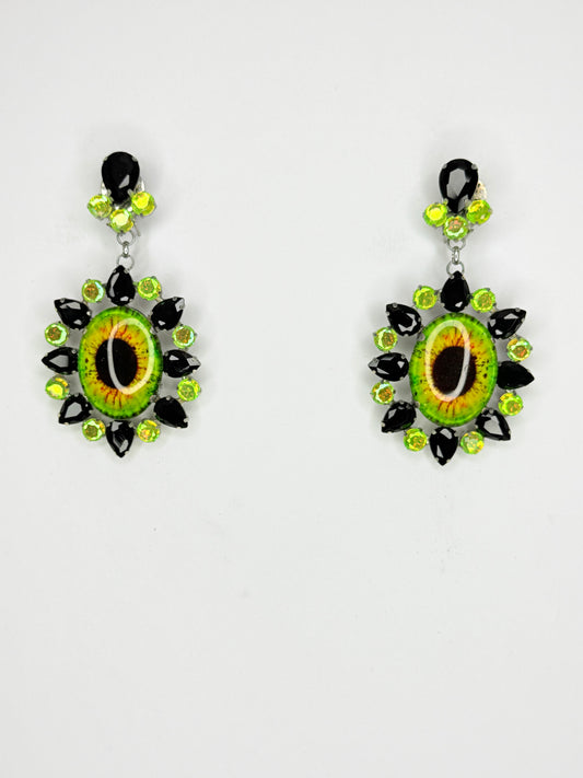 Lime Green & Acid Eyeball Earrings - Medium Size