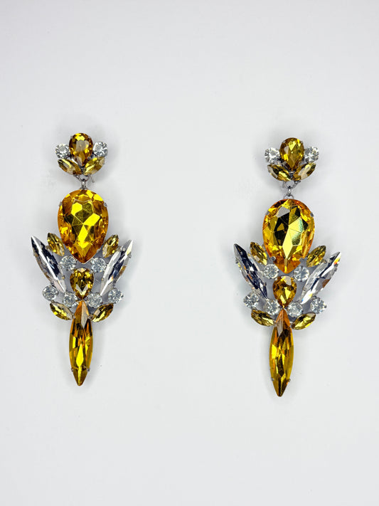 Topaz & Clear Earrings - Large Size