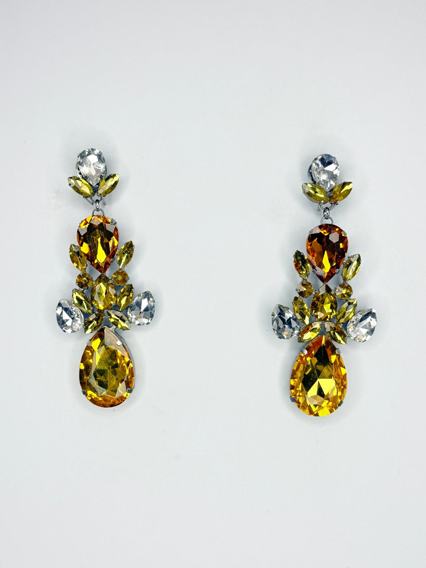 Topaz & Clear Earrings - Large Size