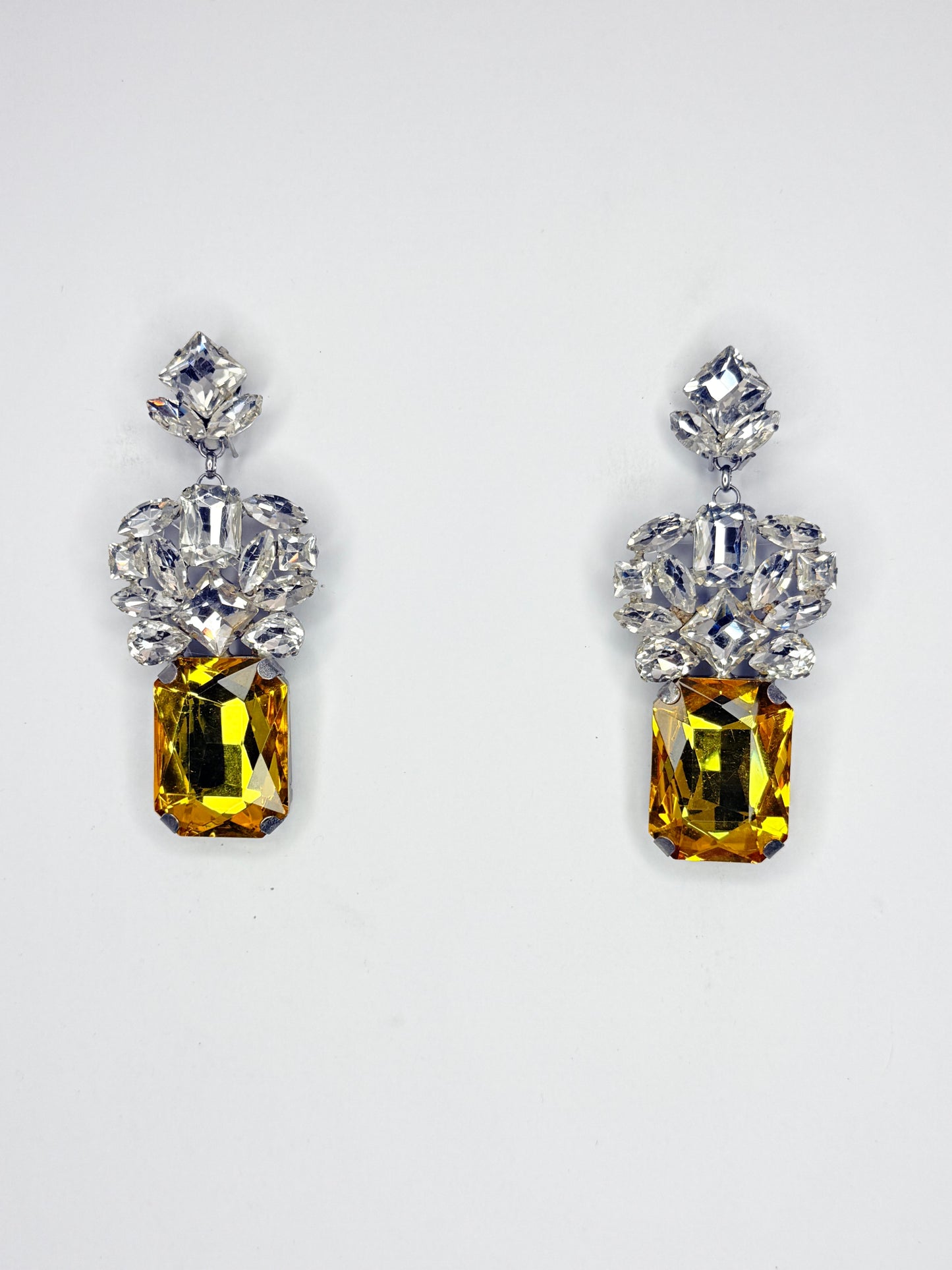 Topaz & Clear Earrings - Medium Size