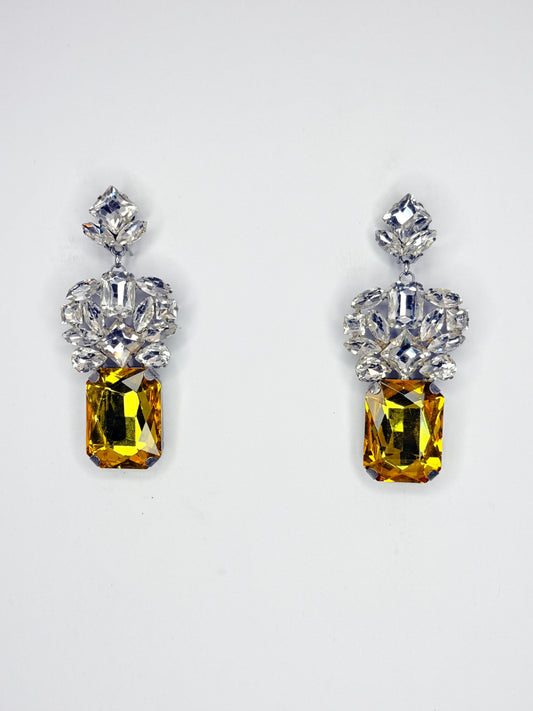 Topaz & Clear Earrings - Medium Size
