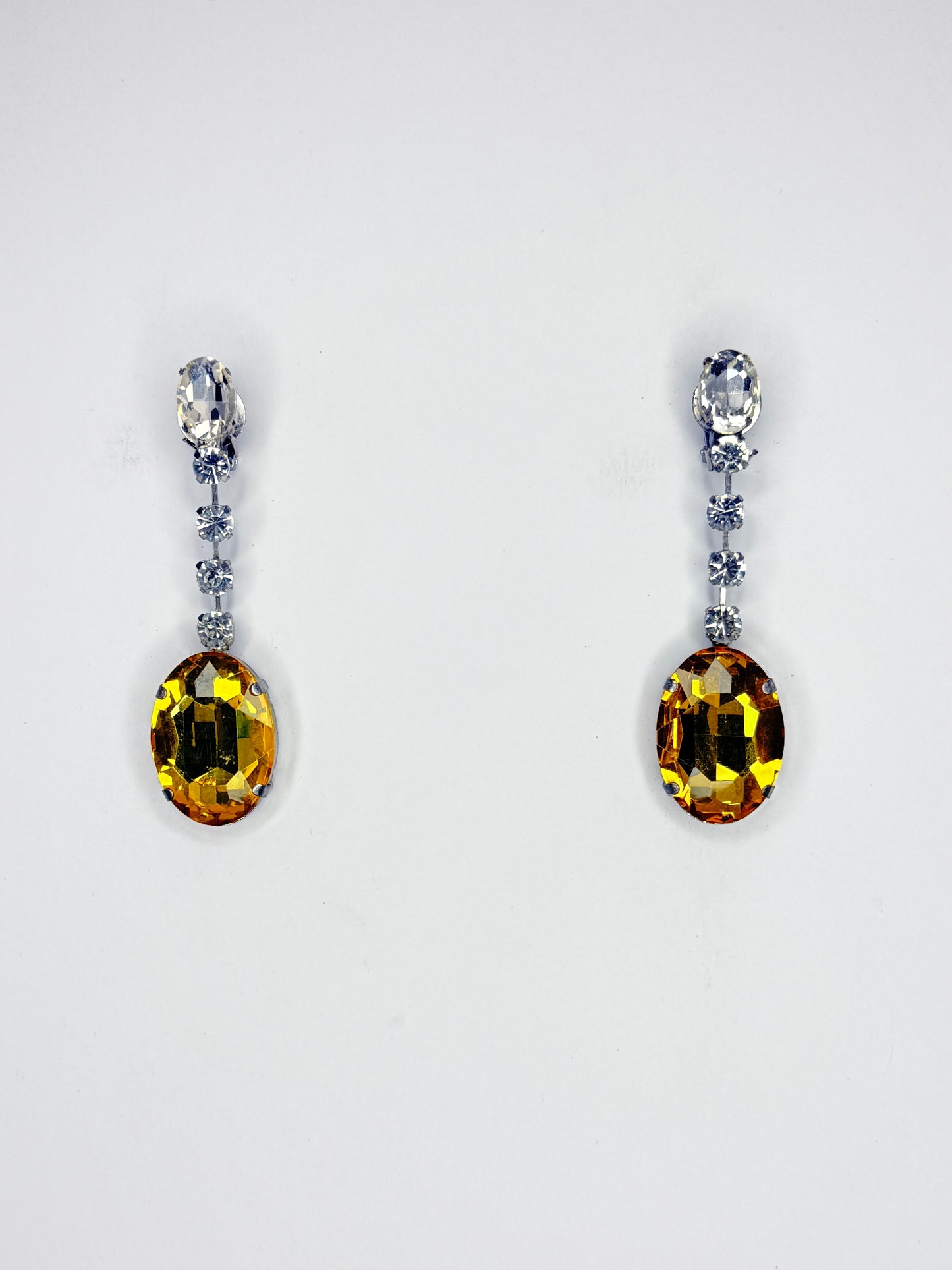 Topaz & Clear Earrings - Small Cocktail Size