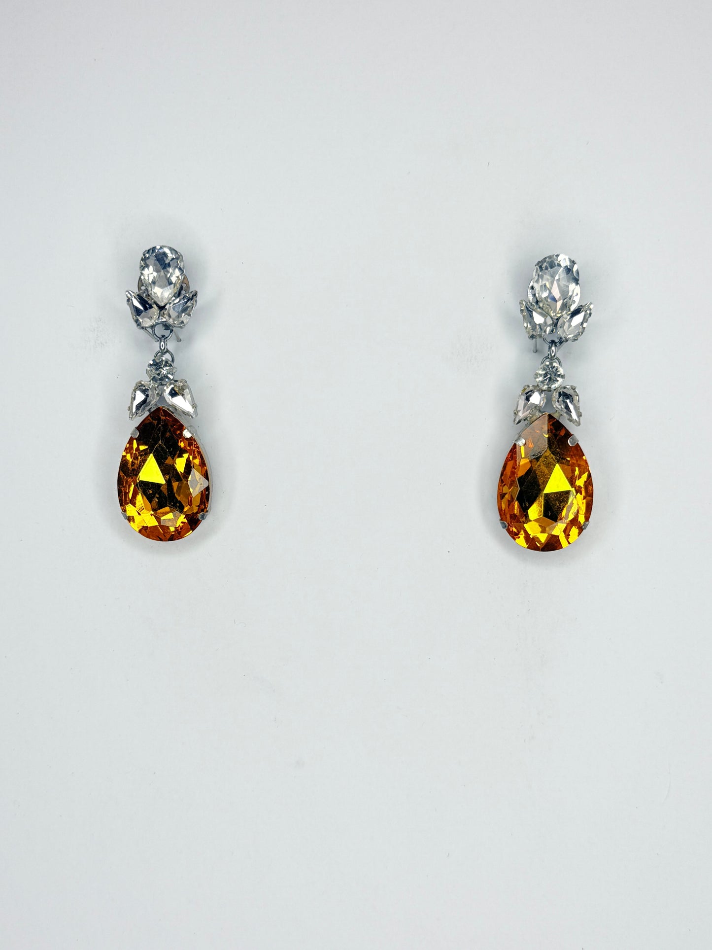 Topaz & Clear Earrings - Small Cocktail Size