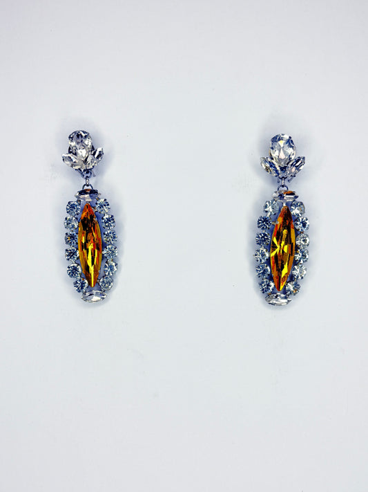 Topaz & Clear Earrings - Small Cocktail Size