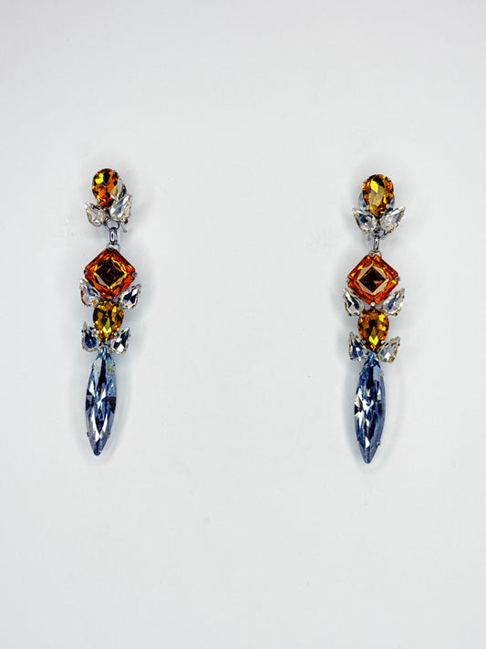 Topaz & Clear Earrings - Medium Size