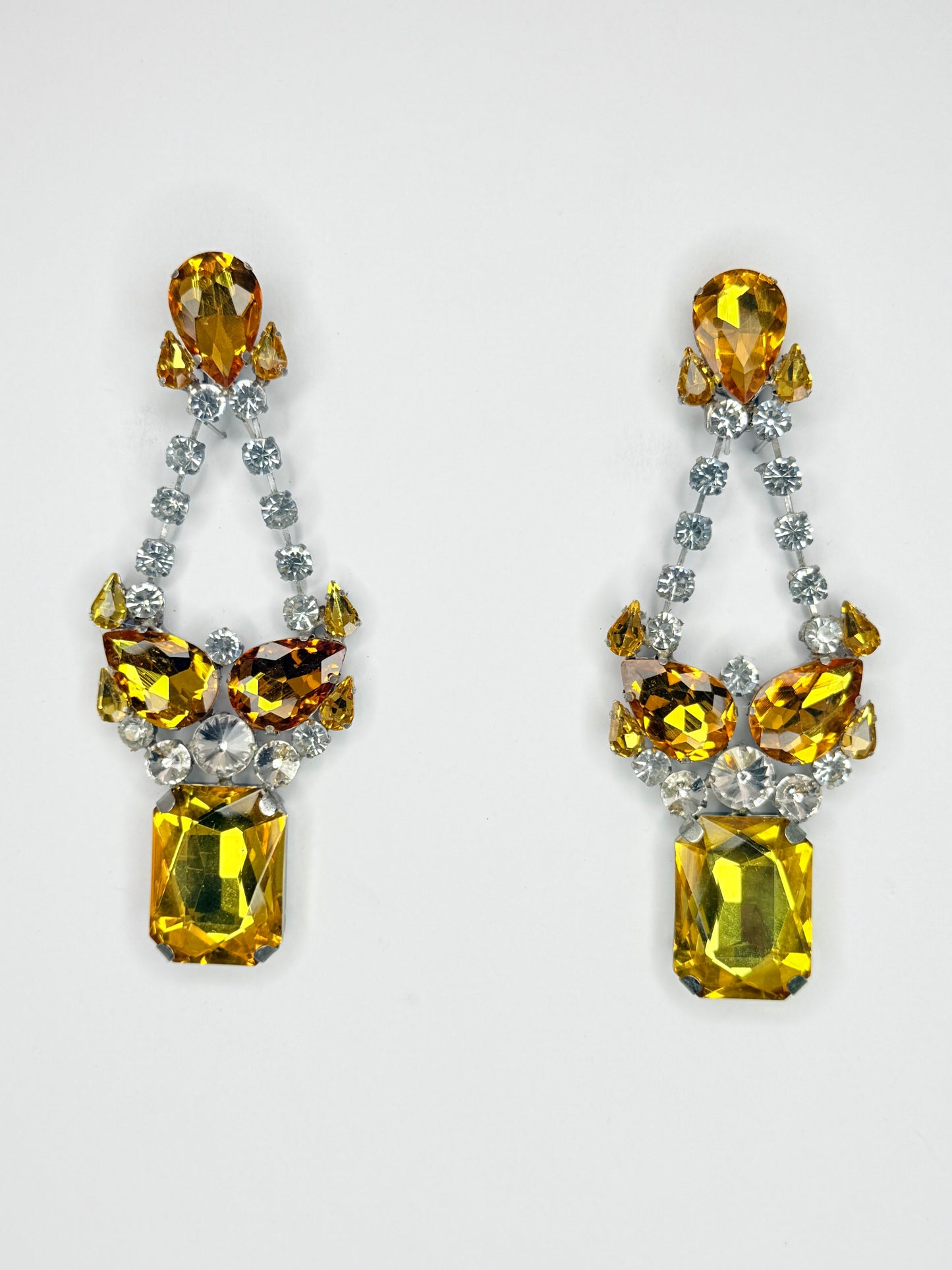 Topaz & Clear Earrings - Large Size