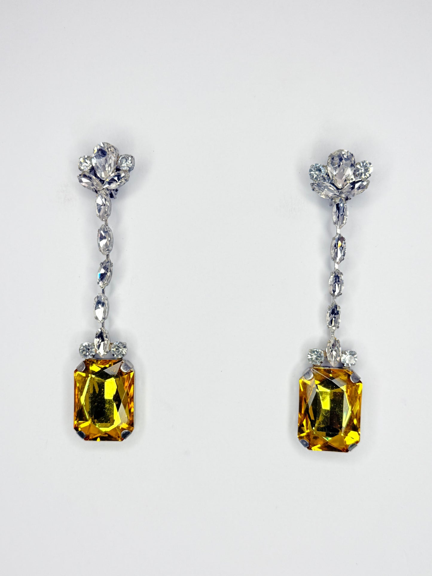 Topaz & Clear Earrings - Medium Size