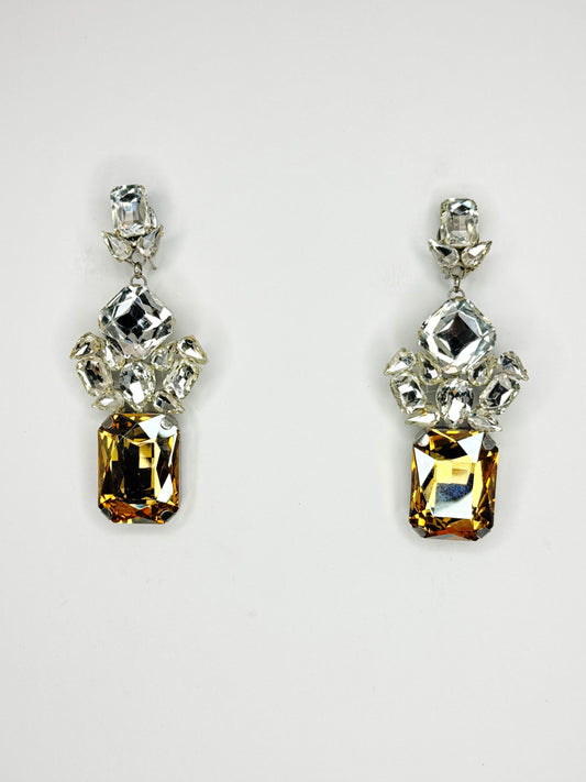 Champagne & Clear Earrings - Medium Size