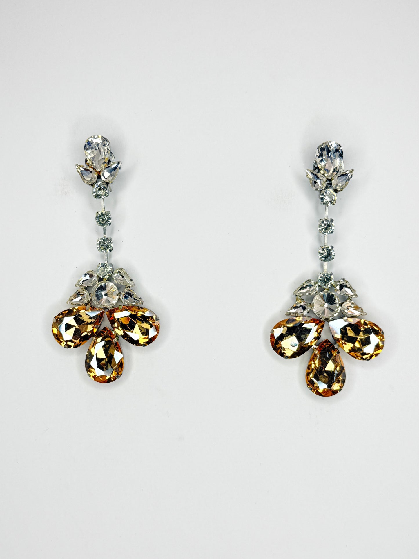 Champagne & Clear Earrings - Medium Size