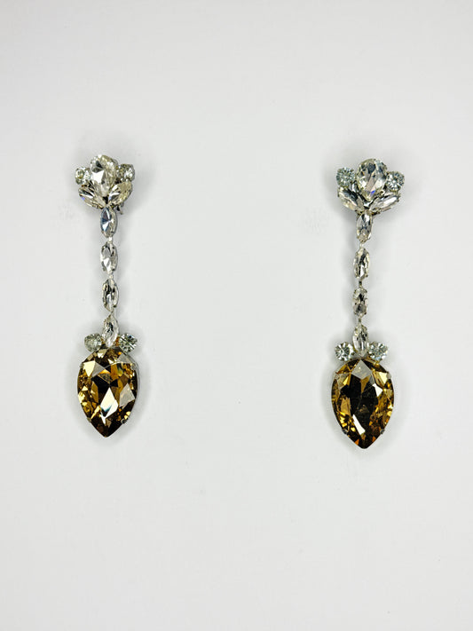Champagne & Clear Earrings - Small Cocktail Size