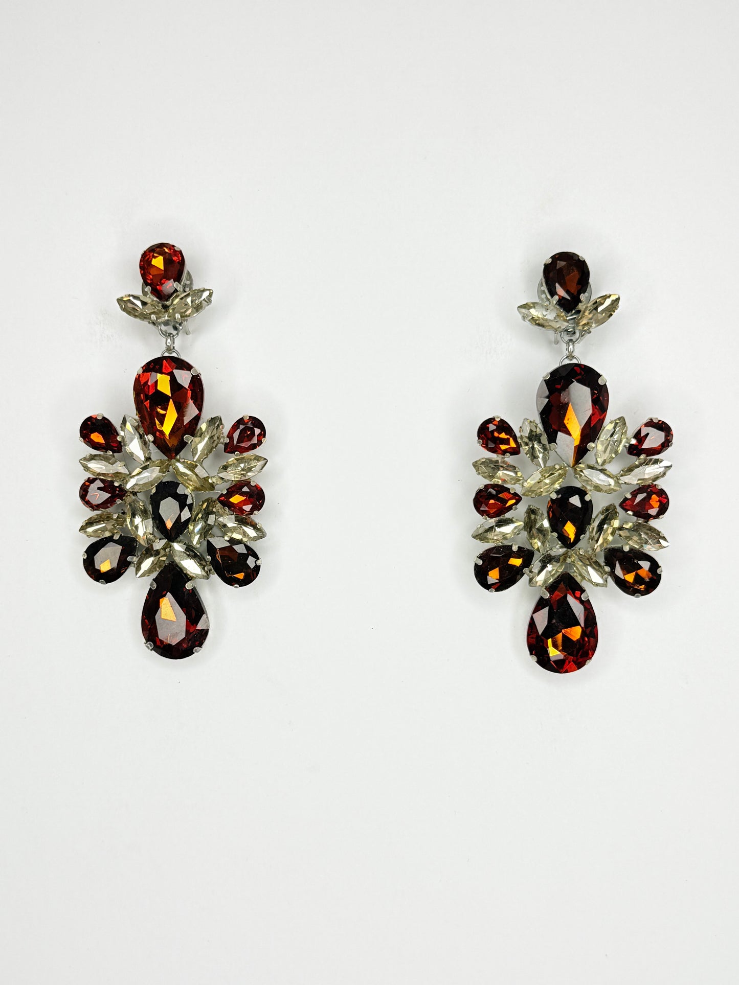 Brown & Smoked Topaz Earrings - Medium Size