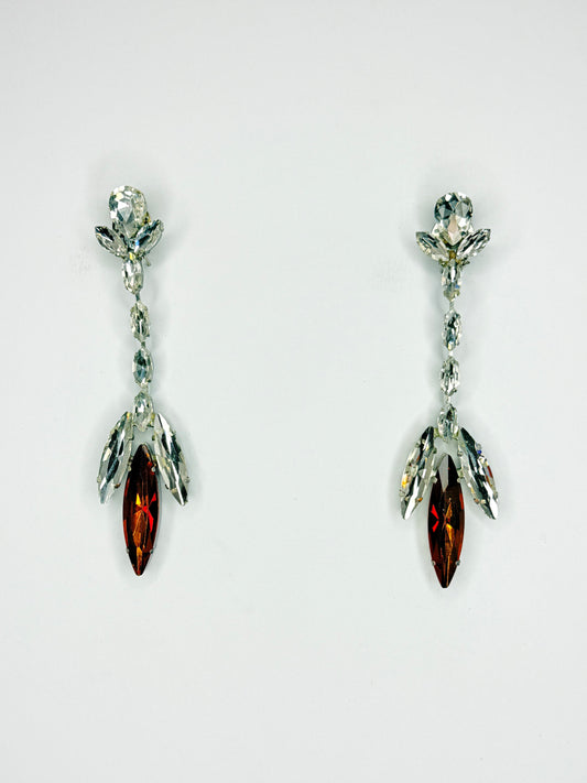 Brown & Clear Earrings - Medium Size