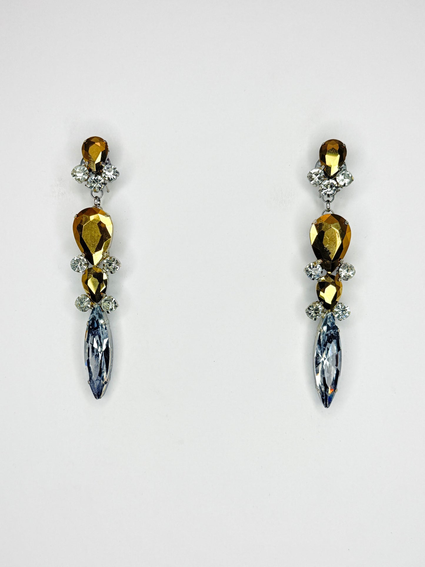 Gold & Clear Earrings - Small Cocktail Size