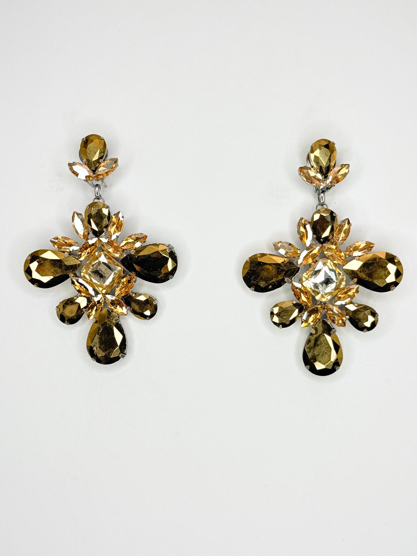Gold & Champagne Earrings - Medium Size