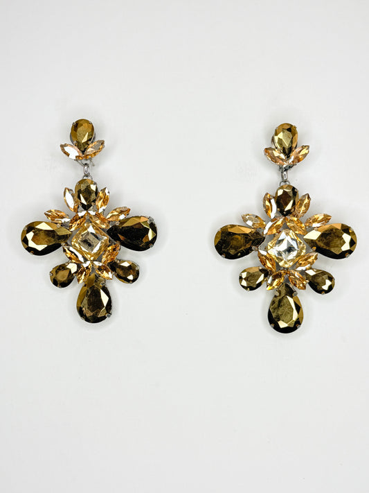 Gold & Champagne Earrings - Medium Size
