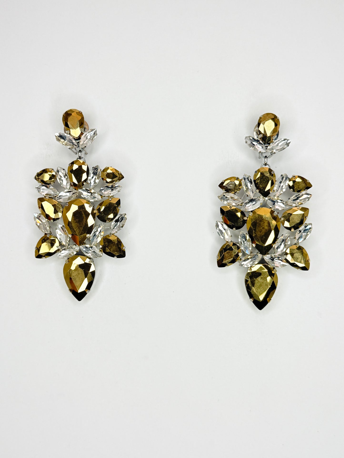 Gold & Clear Earrings - Medium Size