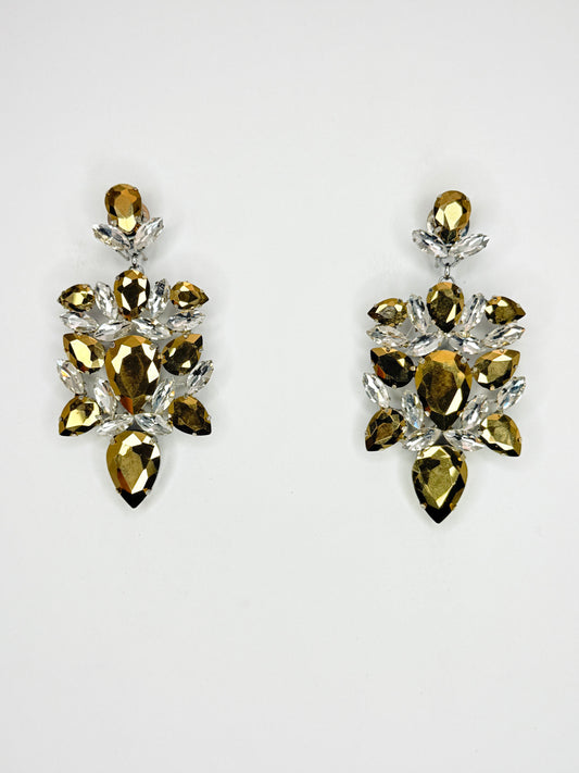 Gold & Clear Earrings - Medium Size