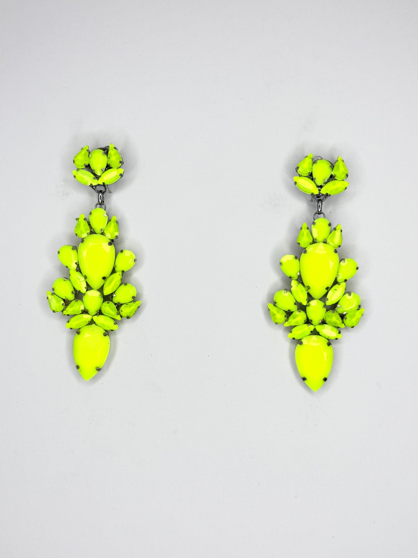 Neon Yellow Earrings - Medium Size