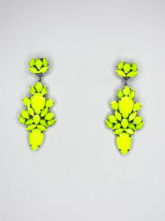 Neon Yellow Earrings - Medium Size