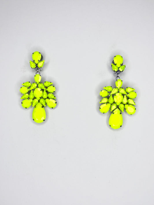 Neon Yellow Earrings - Medium Size