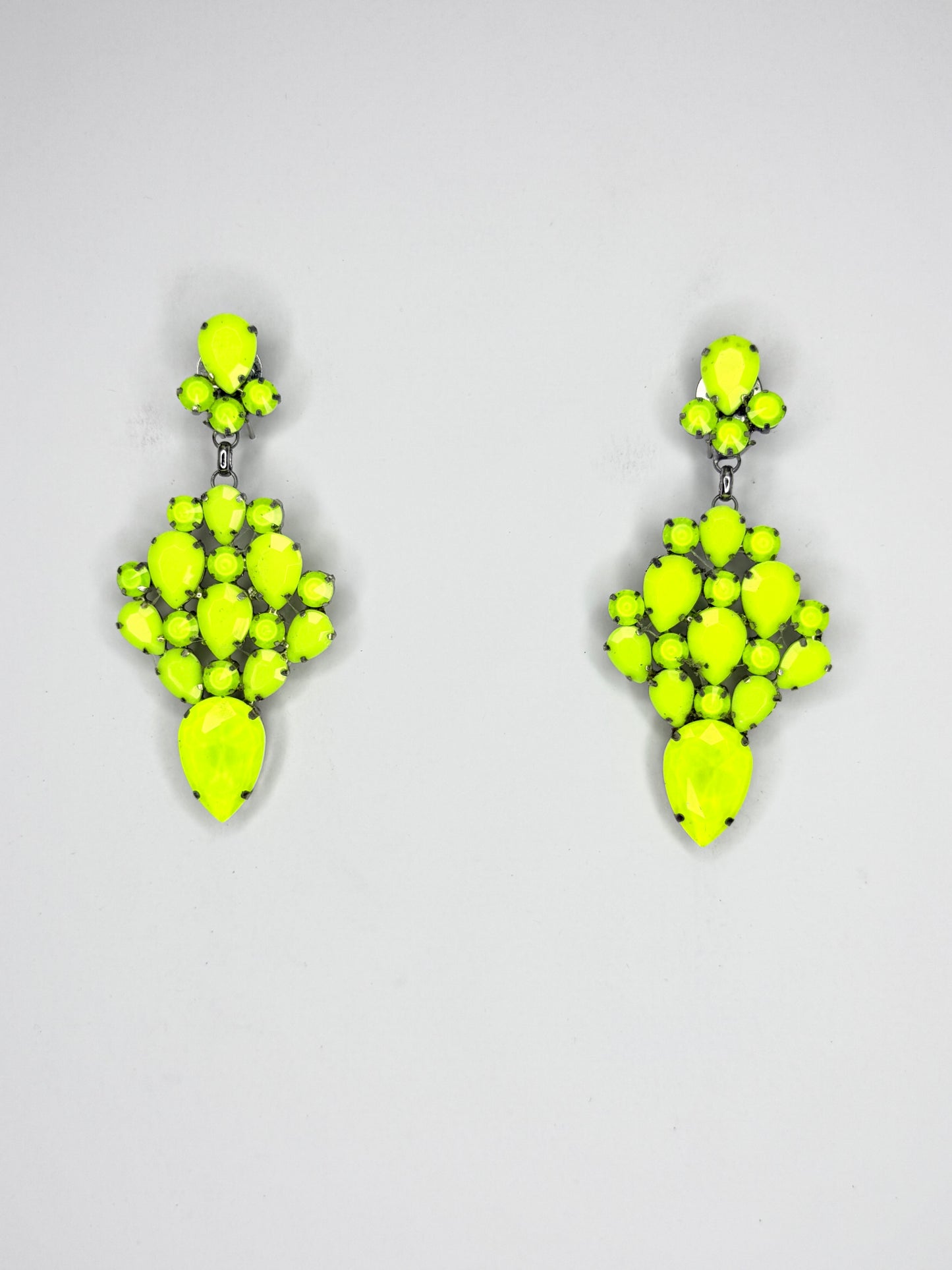 Neon Yellow Earrings - Medium Size