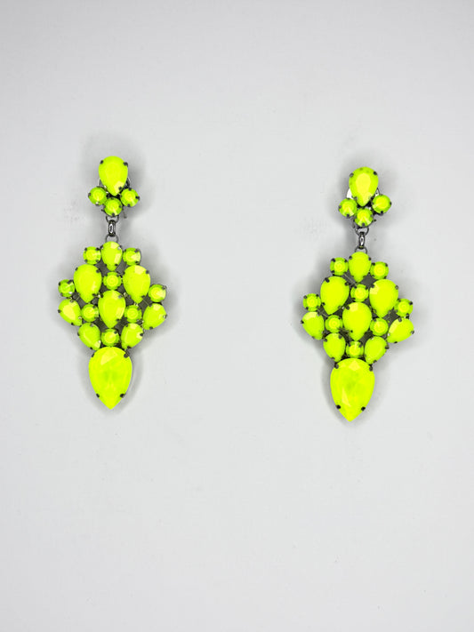 Neon Yellow Earrings - Medium Size