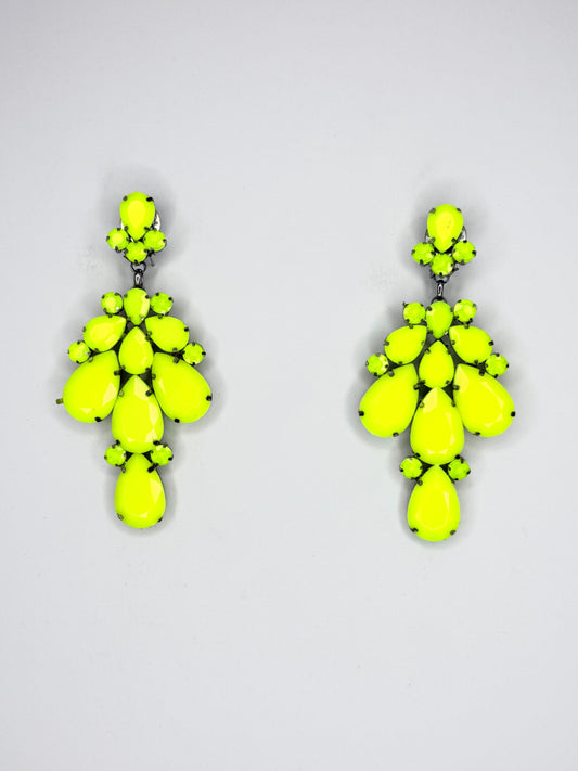 Neon Yellow Earrings - Large Size