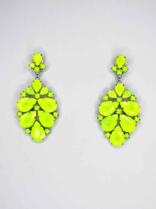 Neon Yellow Earrings - Large Size