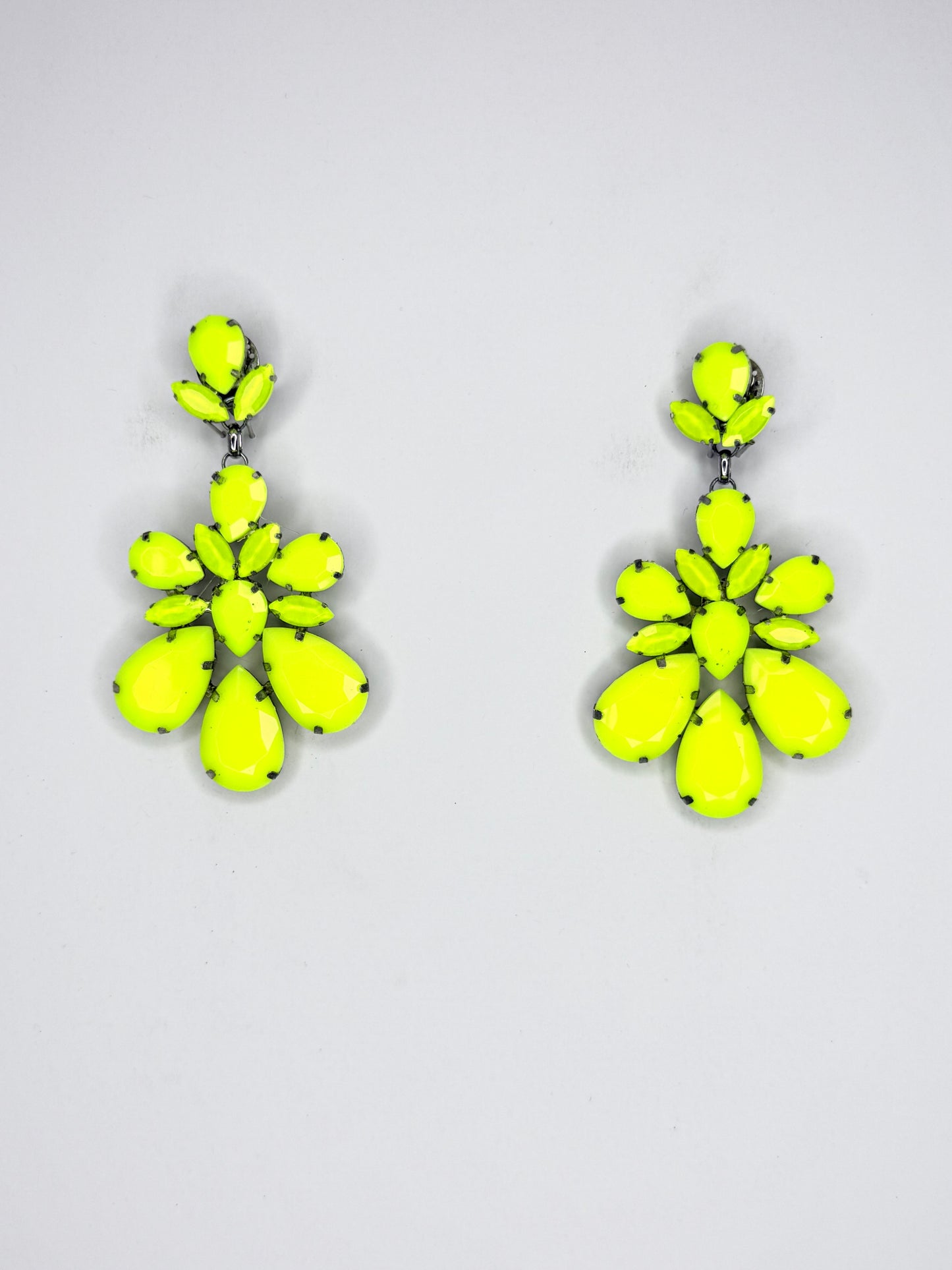 Neon Yellow Earrings - Medium Size