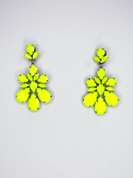 Neon Yellow Earrings - Medium Size