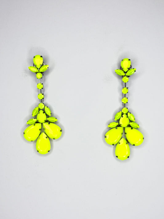Neon Yellow Earrings - Medium Size